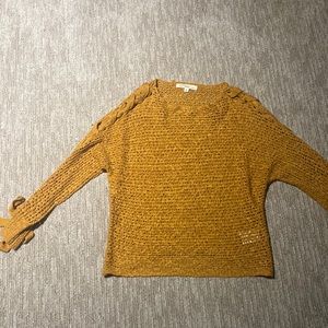 Rewind - crochet shirt orangey yellow